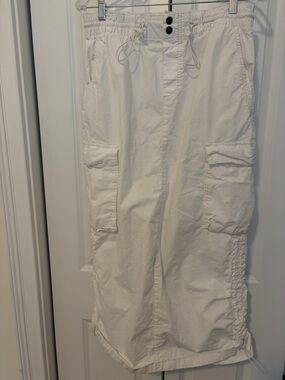 Garage White Cargo Drawstring Skirt